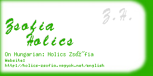 zsofia holics business card